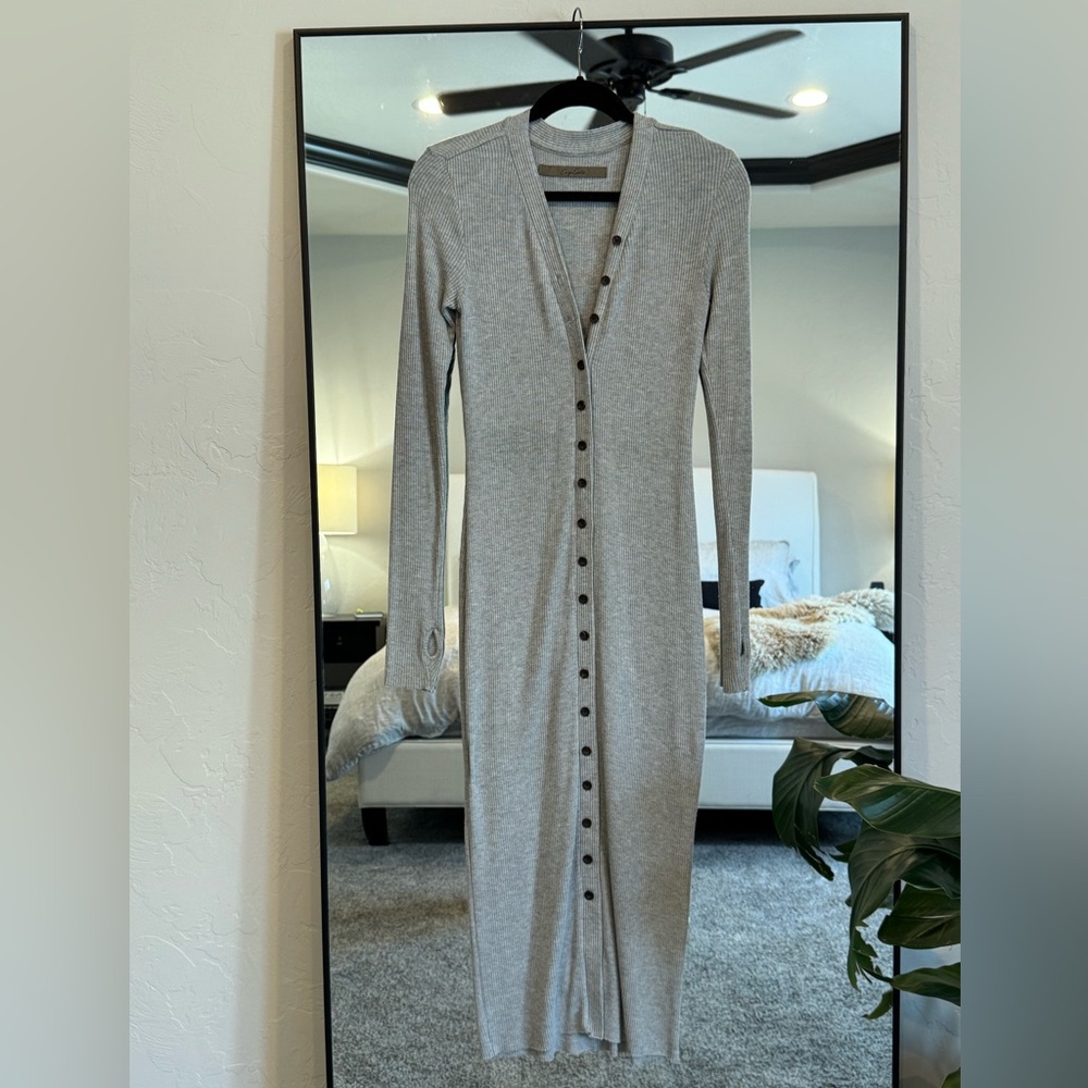 Enza Costa sweater midi dress w/thumbholes